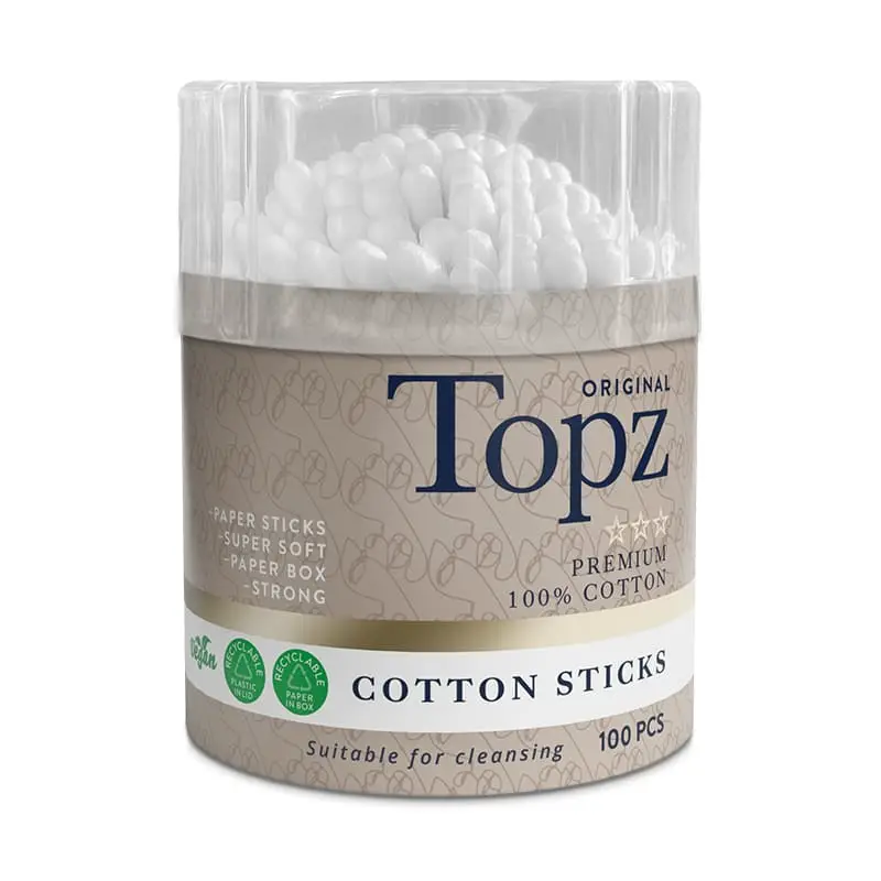 Premium Cotton Sticks 100st 12 x 100 st från Topz | #000653 | Hygienartiklar