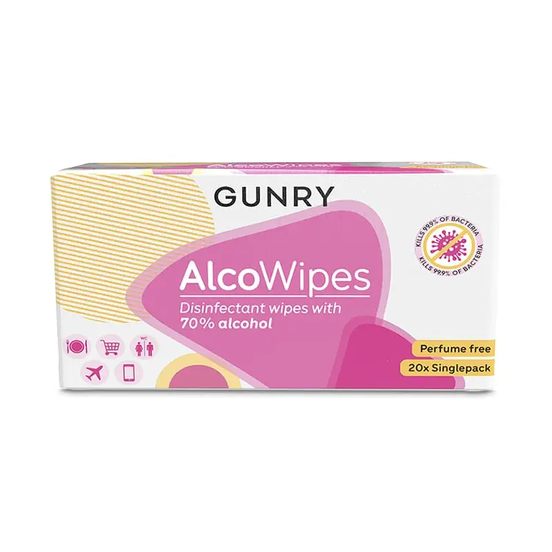 Alcowipes 20st Singlepack 24 x 20 st från Gunry | #060260 | Hygienartiklar