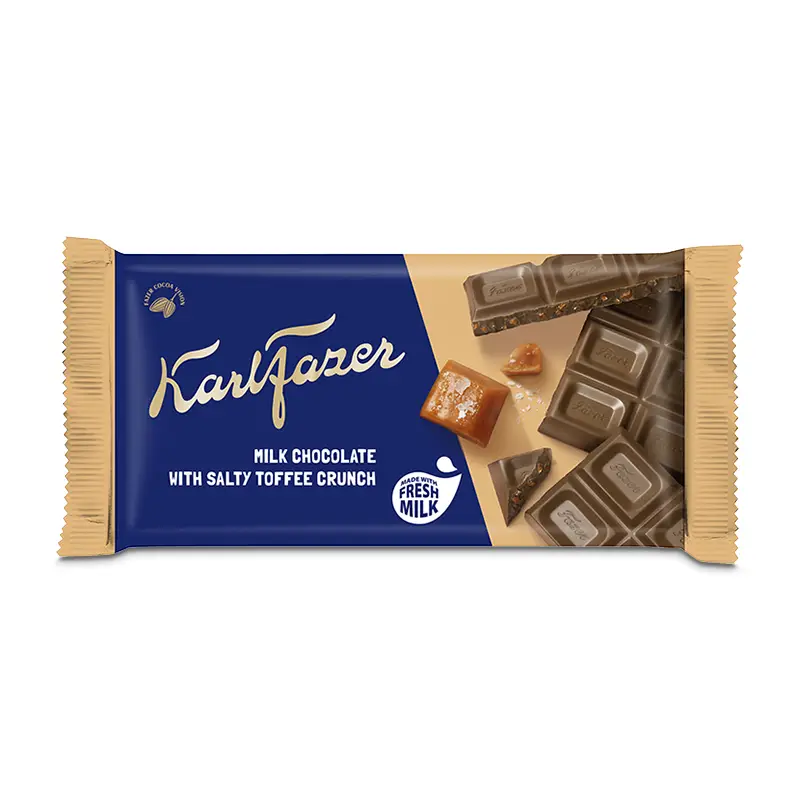 Karl Fazer Salty Toffee Crunch 16 x 145 g från Fazer Konfektyr | #401546 | Choklad