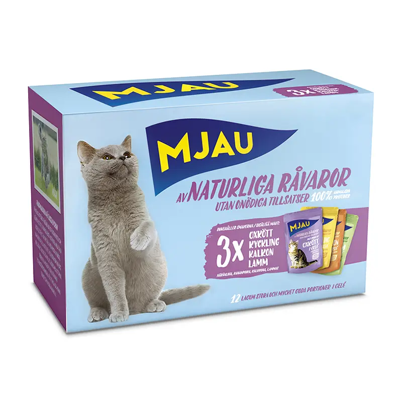 Katt Våtfoder Multipack 4 x 1020 g från Mjau | #3516 | Kattmat