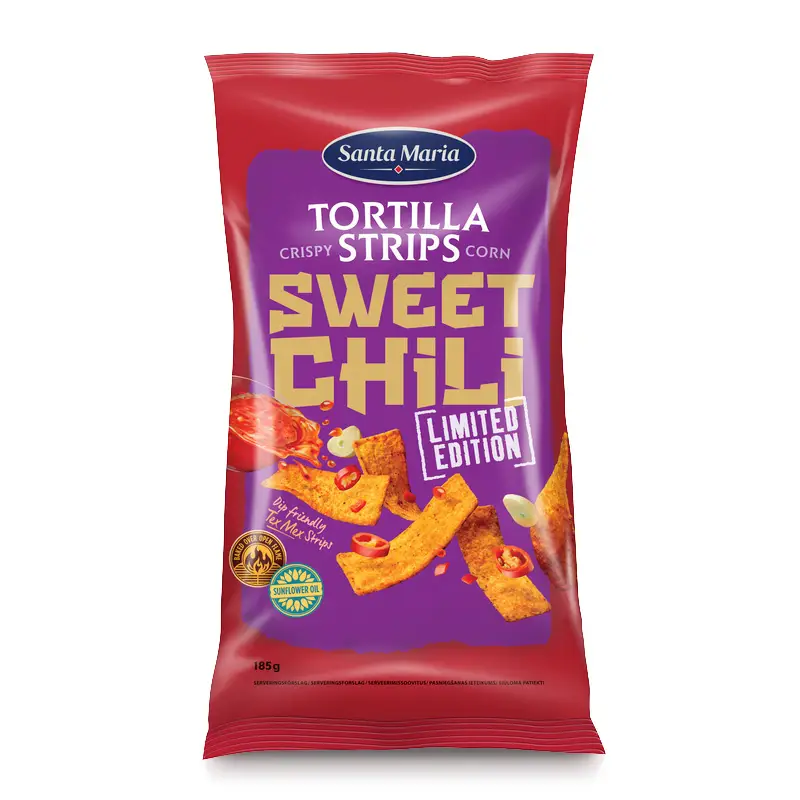 Tortilla Strips Sweet Chili 15 x 185 g från Santa Maria | #200783 | Chips