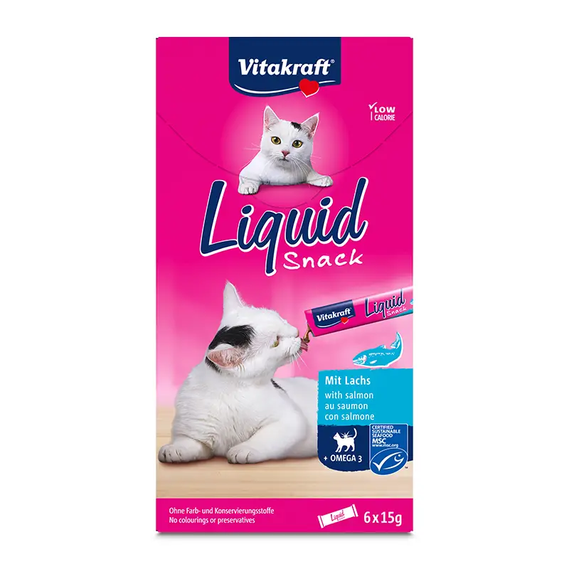 Cat Liquid-Snack Lax+Omega 3 11 x 90 st från Vitakraft | #16423 | Kattgodis