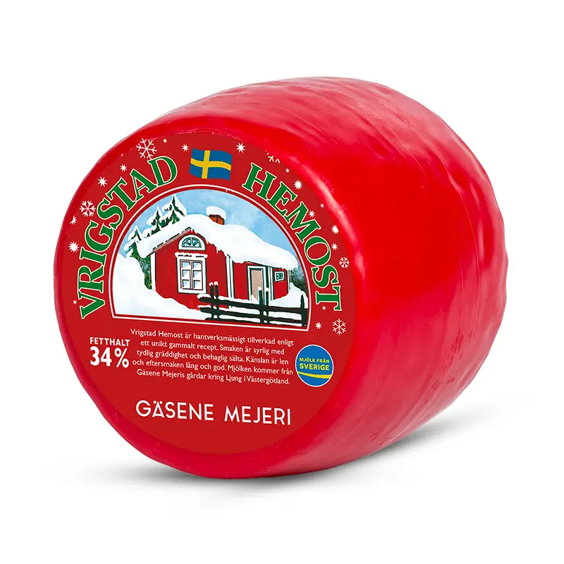 Vrigstad Hemost 34% Röd Vaxad 12 x 1 kg från Gäsene Mejeri | #10 | Ost
