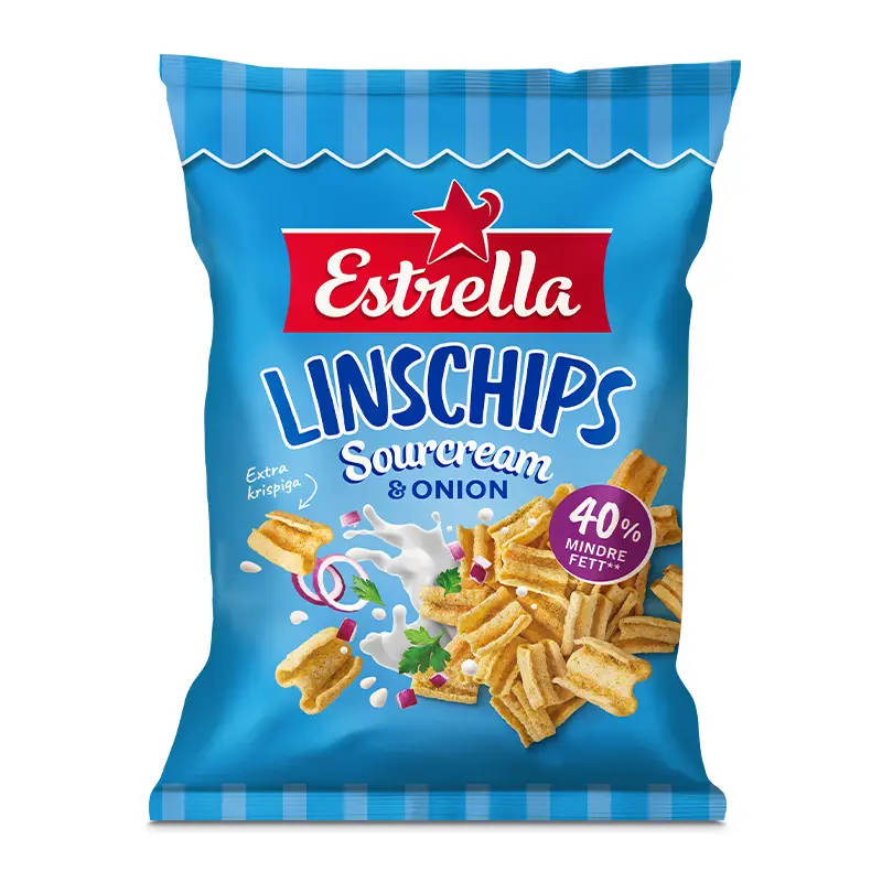 Linschips Sourcream & Onion 12 x 90 g från Estrella | #10002005 | Chips
