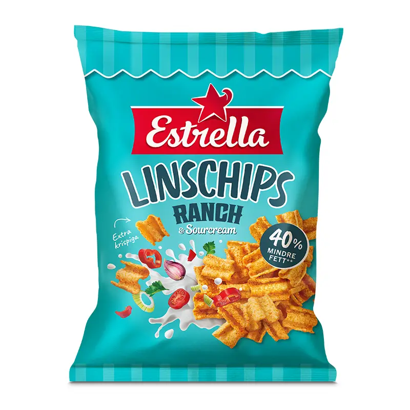 Linschips Ranch & Sourcream 12 x 90 g från Estrella | #10002006 | Chips