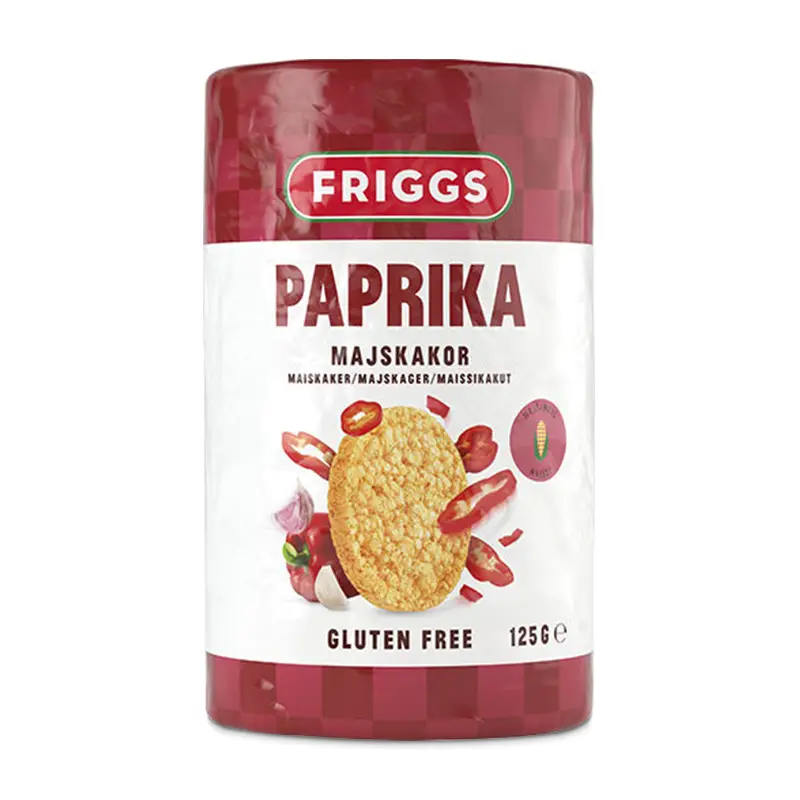 Majskaka Paprika Glutenfri 12 x 125 g från Friggs | #1003232 | Ris- & Majskakor