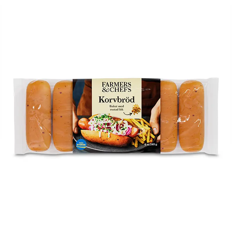 Korvbröd med Rostad Lök 8 x 240 g från Farmers & Chefs | #1010304 | Korvbröd