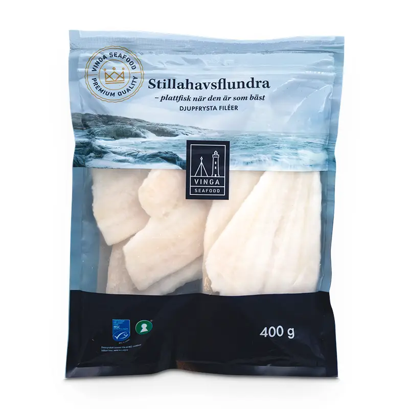 Stillahavsflundrafilé 25 x 400 g från Vinga SeaFood | #101302 | Fisk