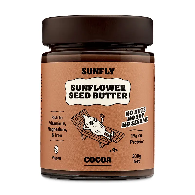 Sunflower Seed Butter Cocoa Spread 6 x 330 g från Sunfly | #10140 | Nötsmör & Spreads
