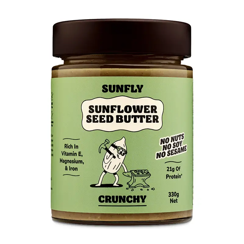 Sunflower Seed Butter Crunchy 6 x 330 g från Sunfly | #10141 | Nötsmör & Spreads
