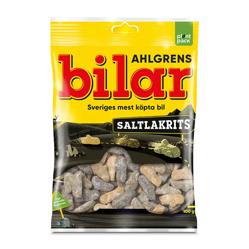 Ahlgrens Bilar Saltlakrits 42 x 100 g från Ahlgrens Bilar | #1014154 | Godis