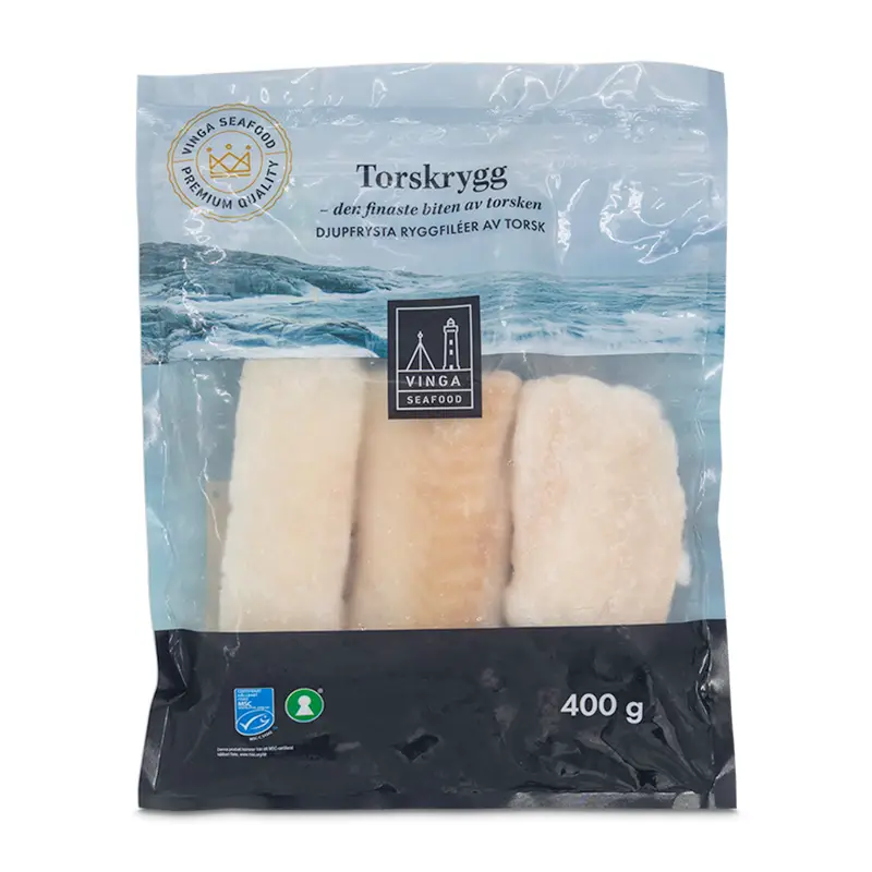 Torskrygg Stillahavet 25 x 400 g från Vinga SeaFood | #101432 | Fisk
