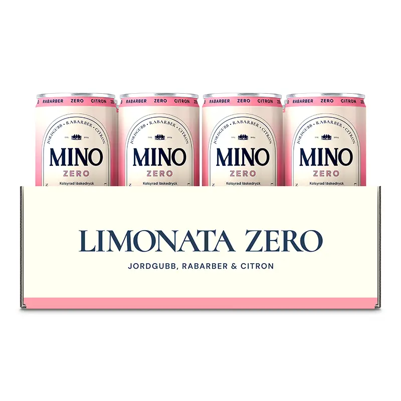 Jordgubb Rabarber Zero 12 x 33 cl från Mino | #1014721 | Lemonad