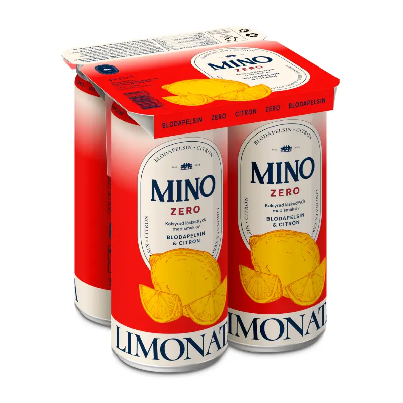 Blodapelsin Citron Zero 4-pack 24 x 33 cl från Mino | #1014837 | Lemonad