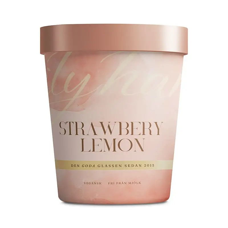 Strawberry Lemon Glass 6 x 465 ml från Lily & Hanna | #10152 | Kulglass