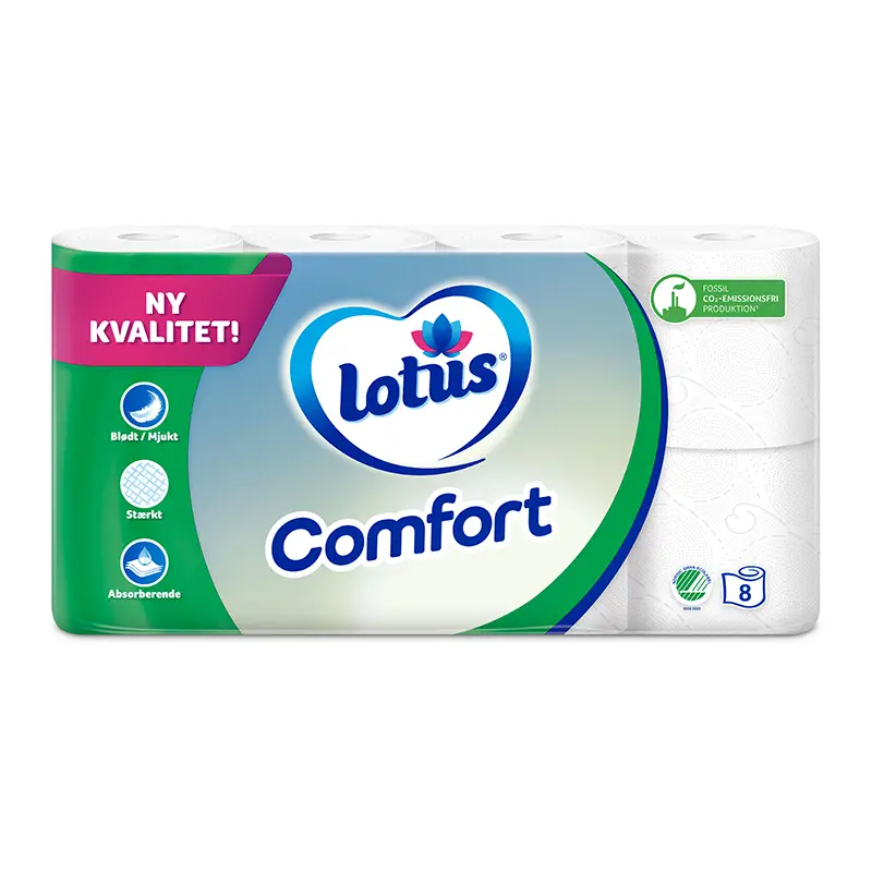 Comfort Toalettpapper 8-pack 7 x 8 st från Lotus | #101552 | Toalettpapper