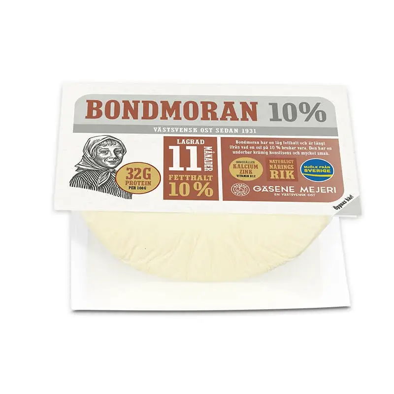Bondmoran 10% 10 x 500 g från Gäsene Mejeri | #10156 | Ost
