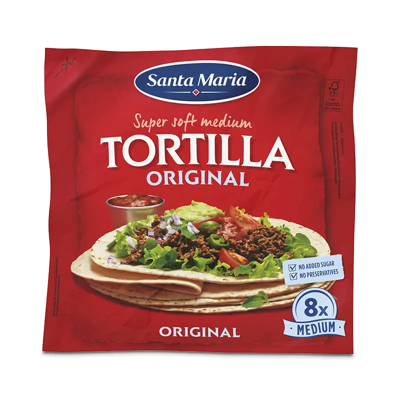 Tortilla Original Medium 8-pack 12 x 8 st från Santa Maria | #102059 | Tortilla & Taco