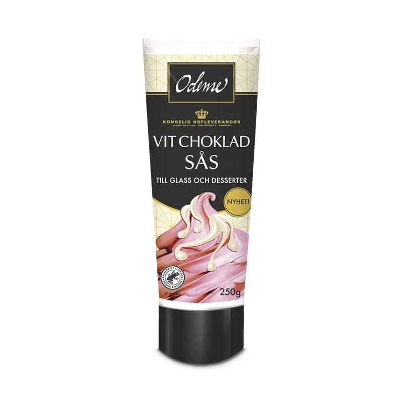 Vit chokladsås 12 x 250 g från Odense | #102939 | Glassås & Strössel