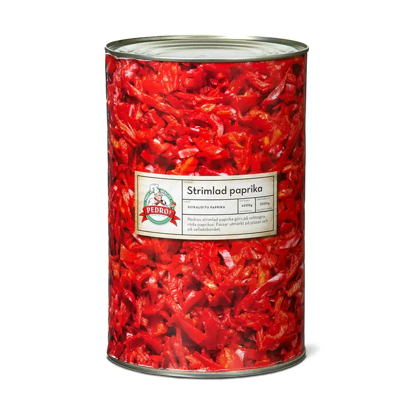 Paprika Strimlad 3 x 4.2 kg från Pedros | #10651 | Grönsakskonserv
