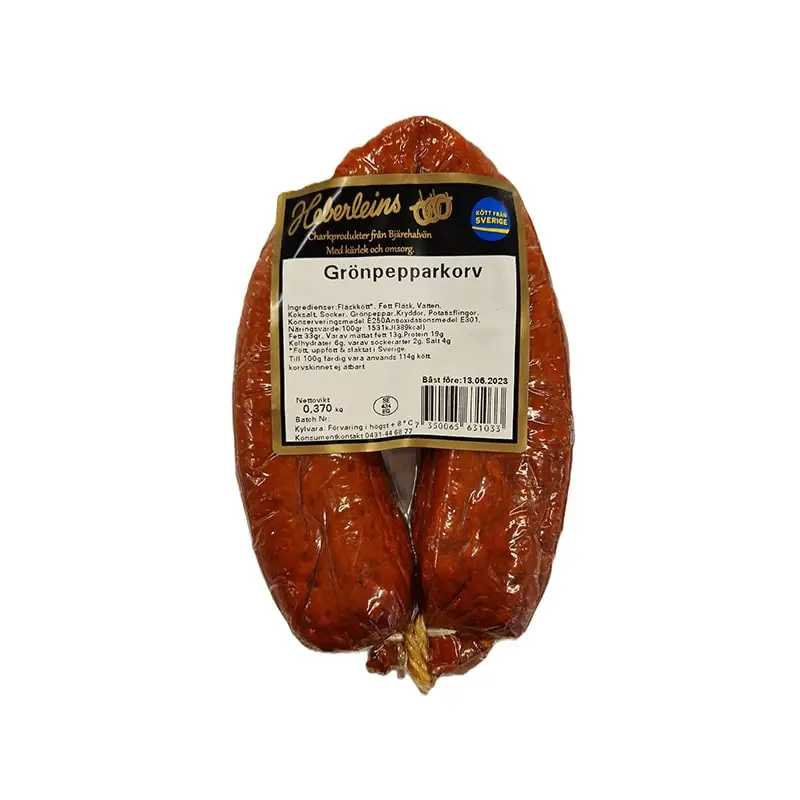 Grönpepparkorv 12 x 370 g från Heberleins | #1103 | Korv
