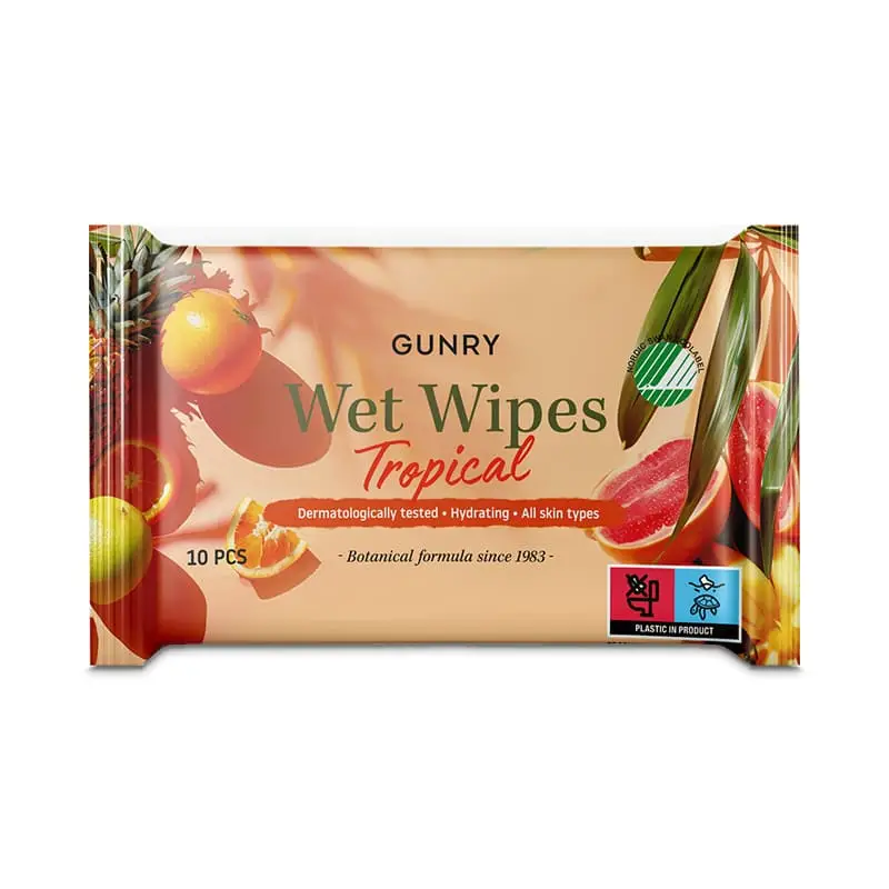 Wet Wipes Tropical 20 x 10 st från Gunry | #131602 | Hygienartiklar