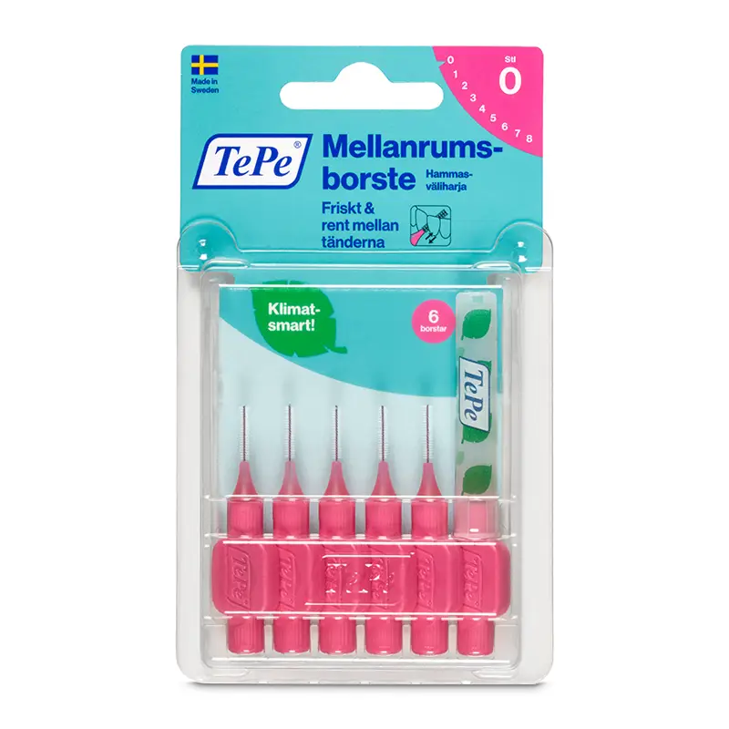 Mellanrumsborste 0,4mm Rosa 10 x 6 st från TePe | #131610 | Munvård