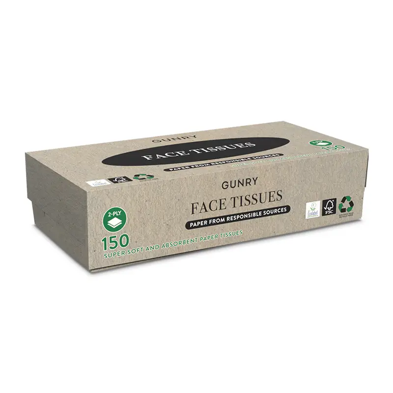 Face Tissues 150st 18 x 150 st från Gunry | #050123 | Ansiktsvård