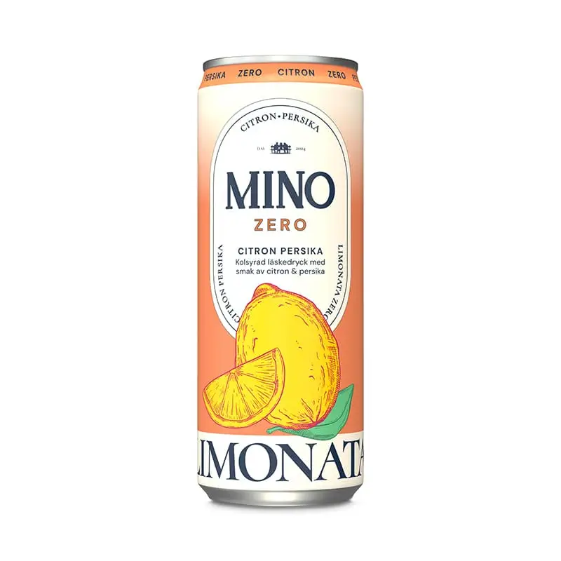 Citron Persika Zero 24 x 33 cl från Mino | #1014537 | Lemonad