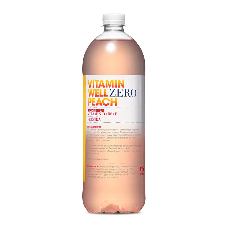 Zero Peach 6 x 1.15 l från Vitamin Well | #1366 | Funktionsdryck