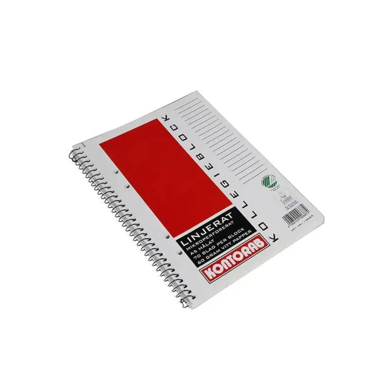 Kollegieblock A5 60g Linjerat Hålat 5 st från Kontor | #13665 | Papper & Block