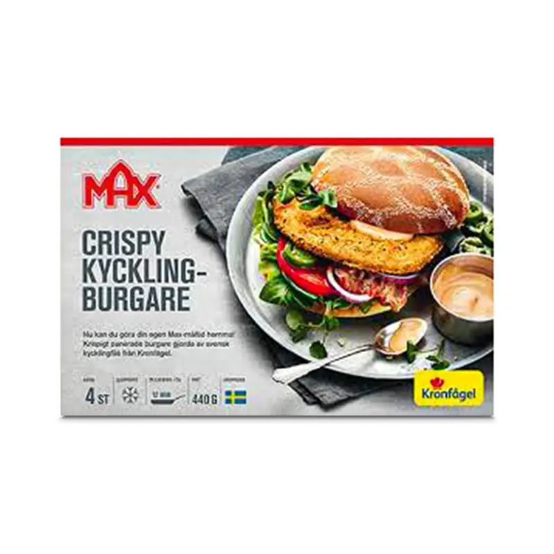 Max Crispy Kycklingburgare 8 x 440 g från Kronfågel | #1373 | Hamburgare