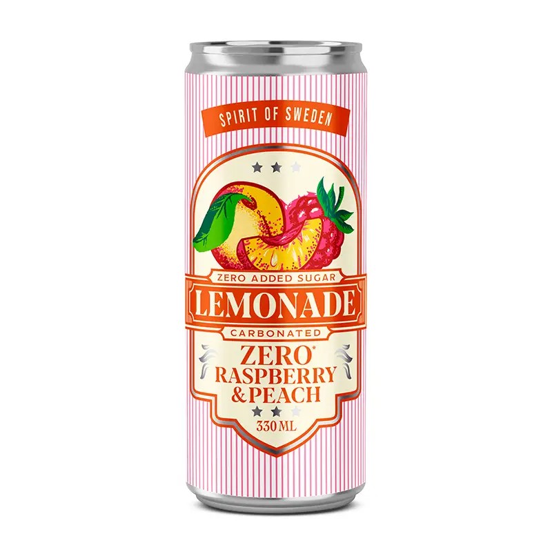 Lemonade Raspberry&Peach Zero 24 x 33 cl från Spirit of Sweden | #14531 | Lemonad