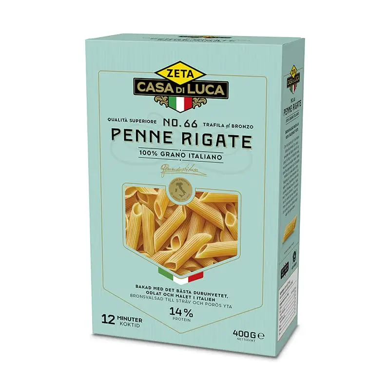Penne Rigate 12 x 400 g från Zeta | #1493 | Pasta & Nudlar
