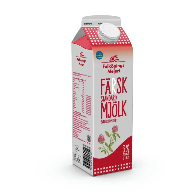 Standardmjölk 3% 1 x 1 l från Falköpings Mejeri | #154 | Mjölk