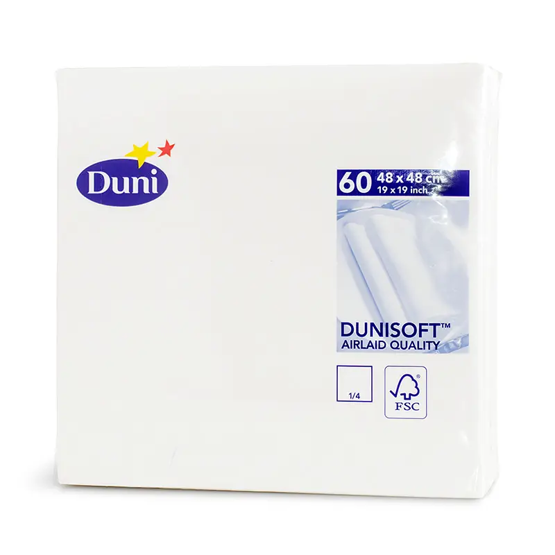 Servett Dunisoft 48x48cm Vit 6 x 60 st från Duni | #168429 | Servetter