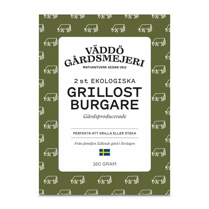 Grillostburgare 12 x 160 g från Väddö Gårdsmejeri | #170 | Ost