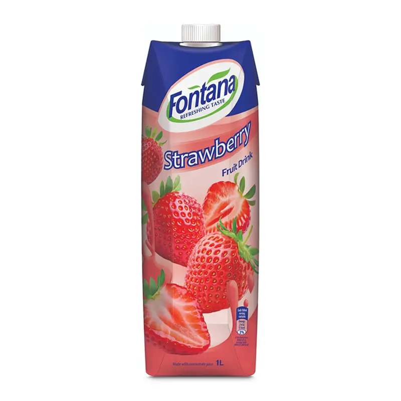 Jordgubbsdryck 12 x 1 l från Fontana | #17548 | Fruktdryck
