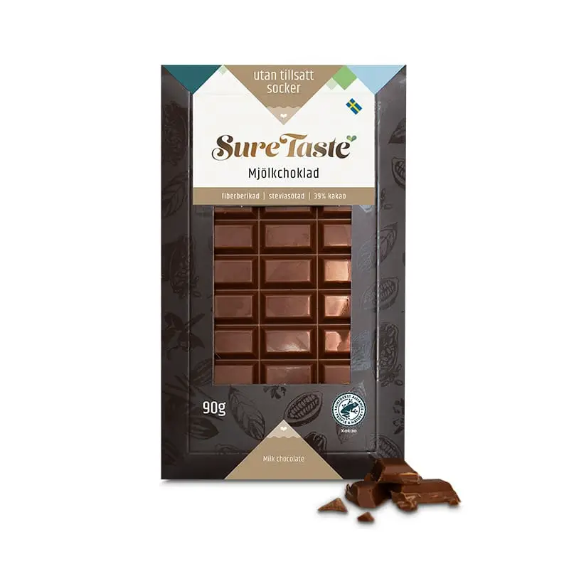 Mjölkchoklad 12 x 90 g från Sure Taste | #18002 | Choklad