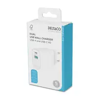 USB-A/USB-C Väggladdare 20 W