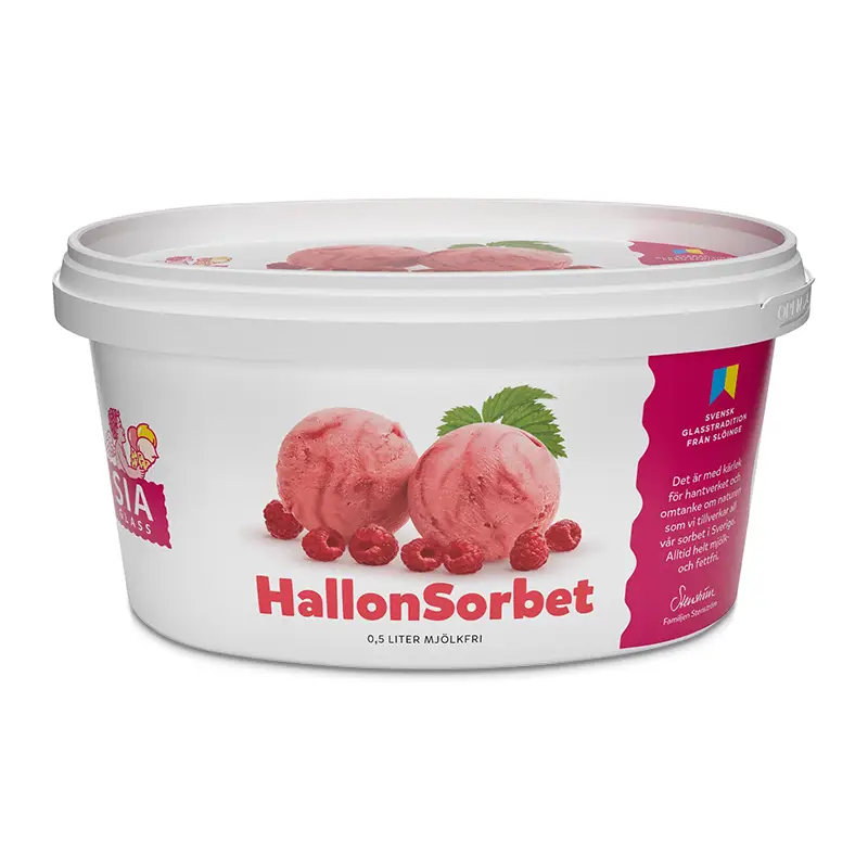 Hallonsorbet 8 x 0.5 l från SIA glass | #20502 | Kulglass