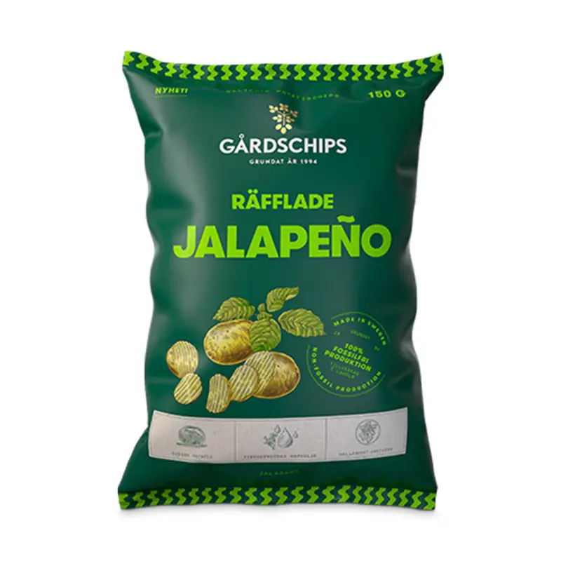 Chips Jalapeno Räfflade 10 x 150 g från Gårdschips | #2053 | Chips