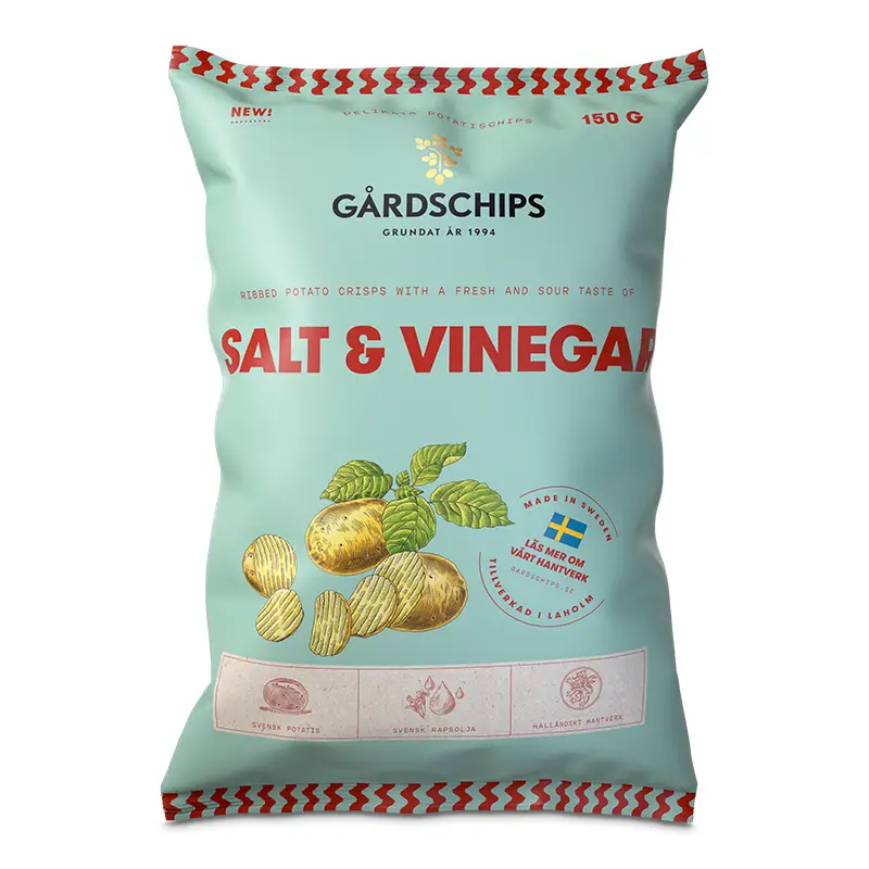 Chips Salt & Vinegar 10 x 150 g från Gårdschips | #2069 | Chips