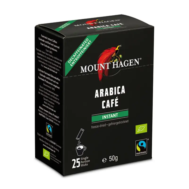 Decaff Instant Coffee Sticks 16 x 25 st från Mount Hagen | #20929 | Kaffe