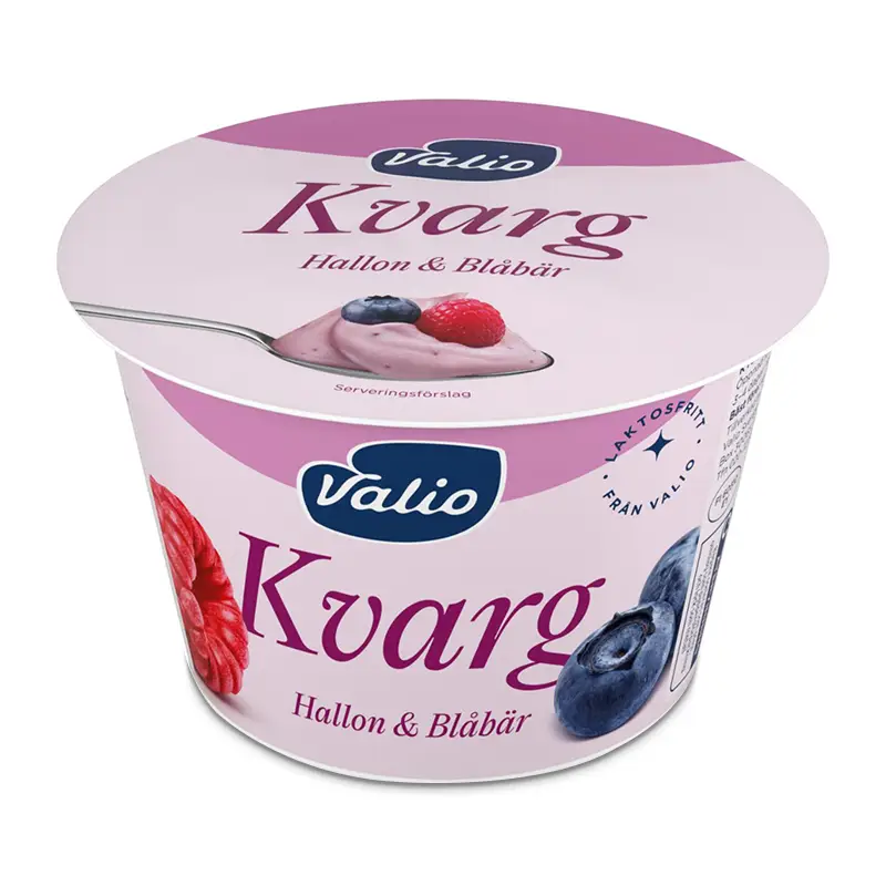 Laktosfri Kvarg Hallon/Blåbär 7% 6 x 200 g från Valio | #209610 | Kvarg