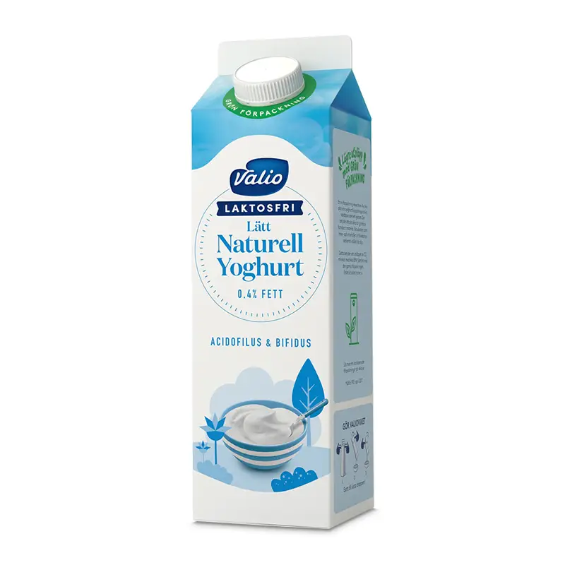 Laktosfri Lättyoghurt Naturell 0,4% 6 x 1000 g från Valio | #210246 | Yoghurt