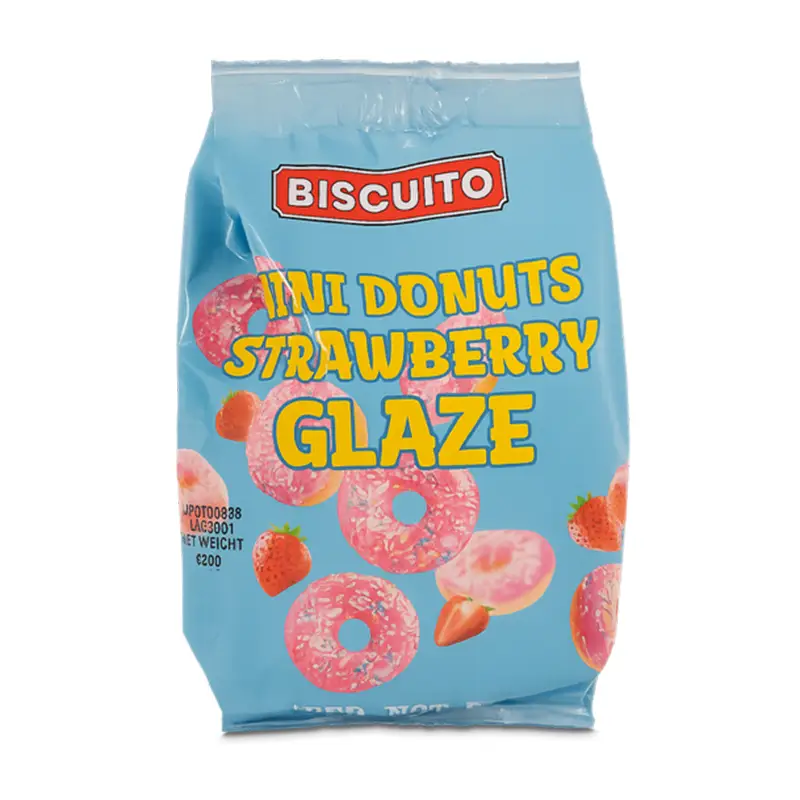 Mini Donuts Strawberry Glaze 7 x 200 g från Biscuito | #2202 | Donuts