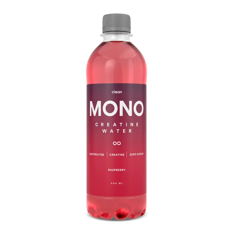 MONO Creatine Water Raspberry 12 x 50 cl från Clean Drink | #23300 | Funktionsdryck
