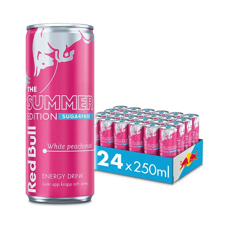 Sockerfri White Peach 24 x 25 cl från Red Bull | #249241 | Energidrycker