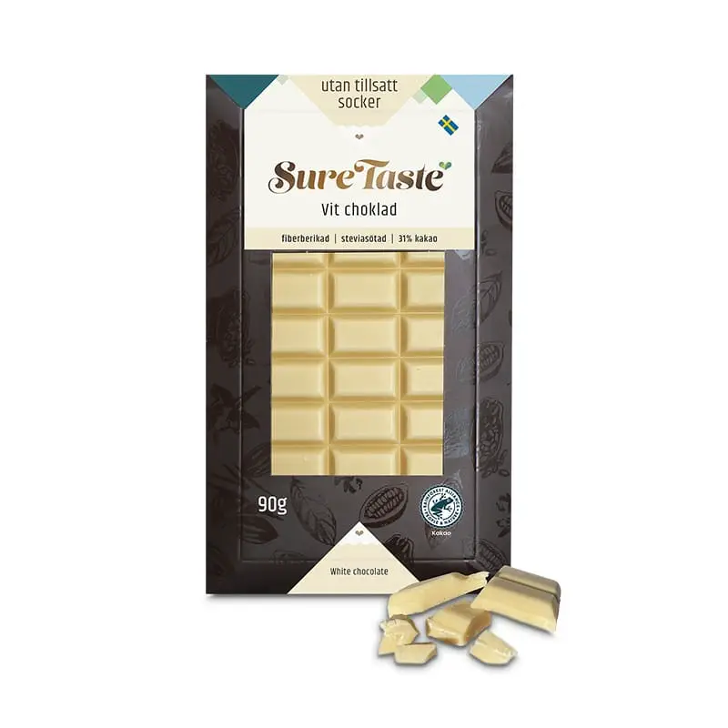 Vit Choklad 12 x 90 g från Sure Taste | #25001 | Choklad